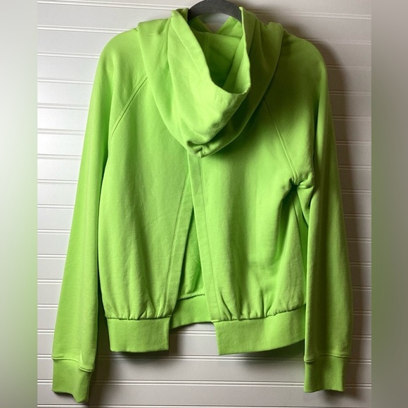 Athleta Moonrise Neon Green Open Back Pullover Hoodie Sweatshirt M - Picture 5 of 9